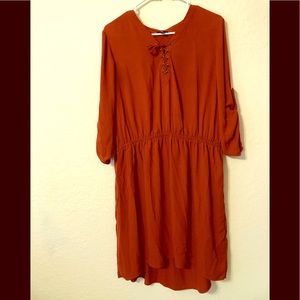 Burnt orange T-shirt dress